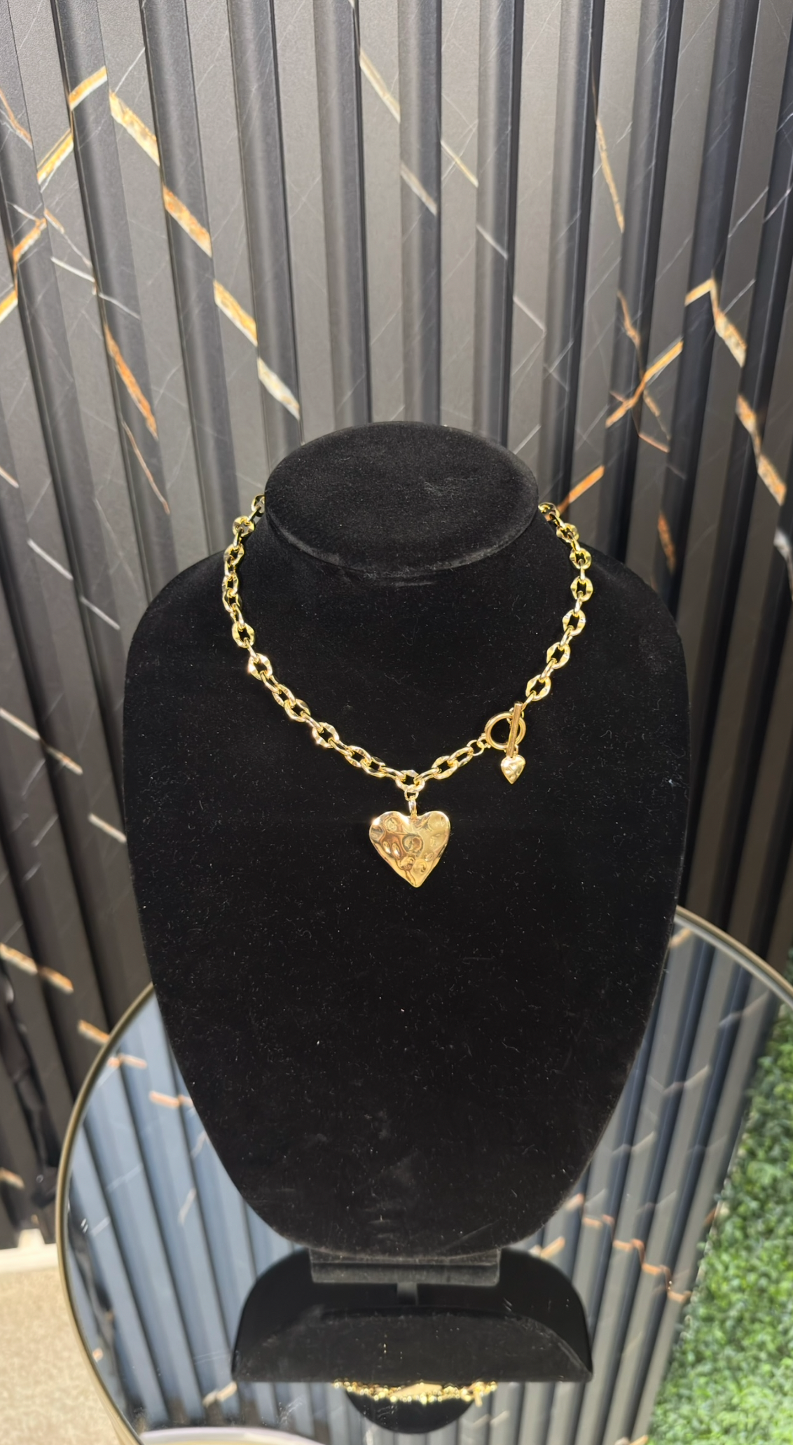 Golden Heart Charm Necklace
