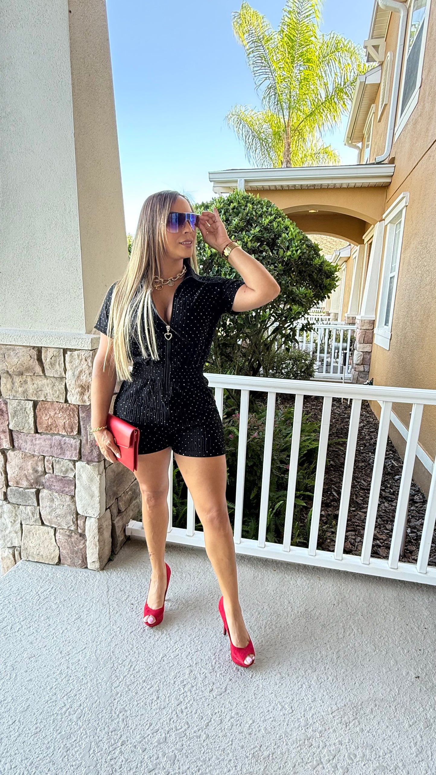 Midnight Glam Romper