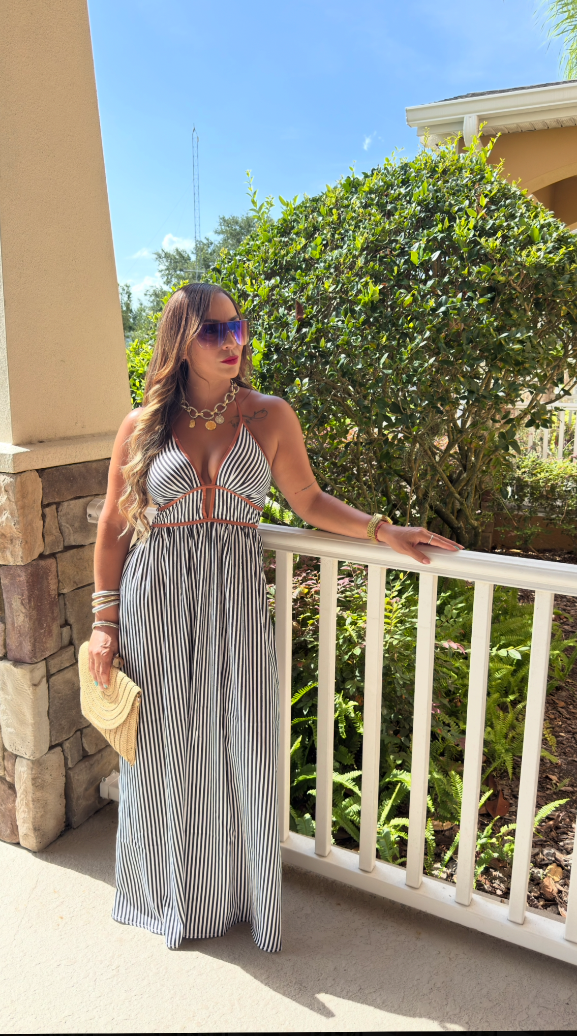 Amalfi Stripe Maxi Dress (Puesto en Small)