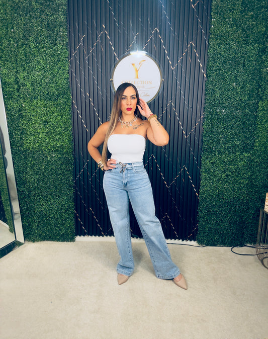 Jean Wide Leg Crystal Glow (Puesto en Small)