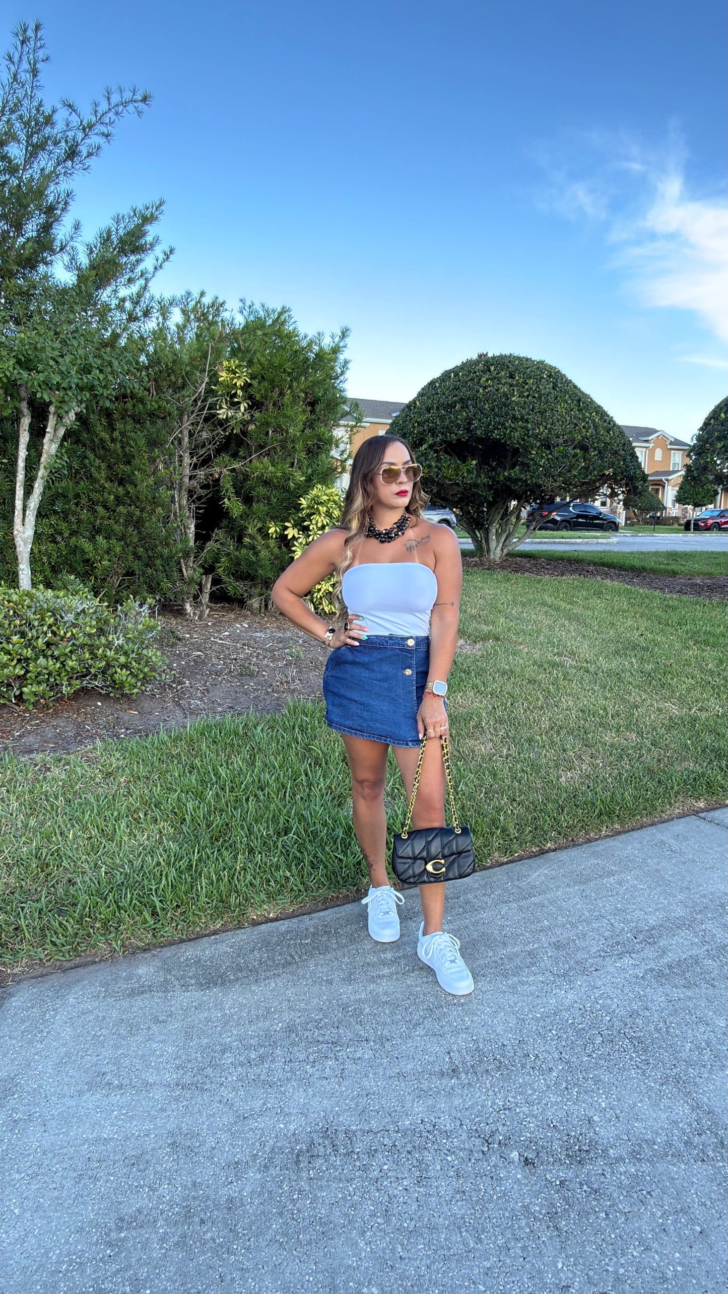 Denim Falda-Pantalón (Puesta en Small)