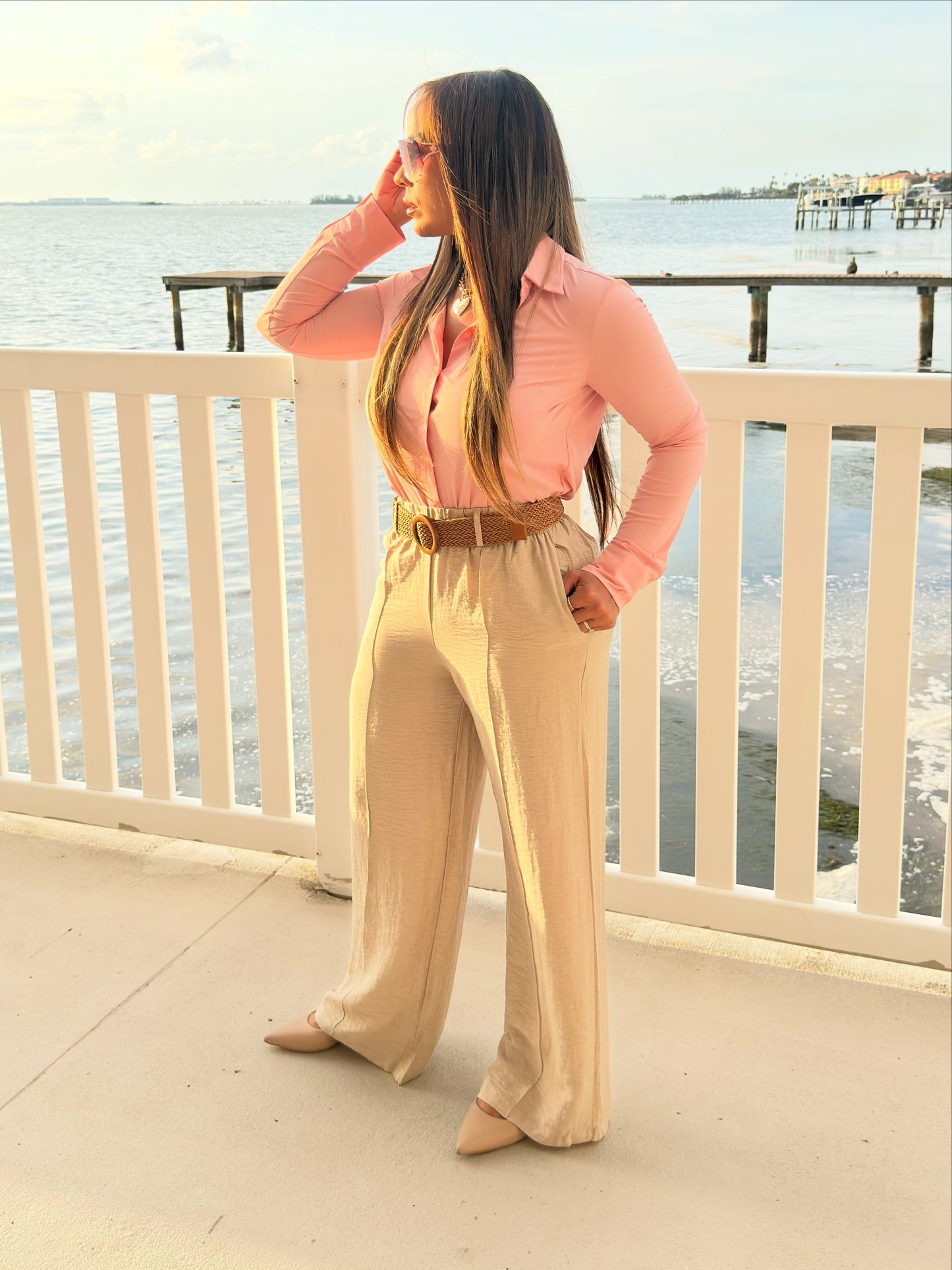 Pantalón Palazzo Linen Chic – Crema